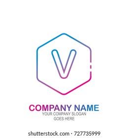 Monogram Letter V Logo Design. Usable as technology and electronics company logo