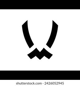 diseño vectorial de la letra del monograma "V" y "M". Fondo blanco.