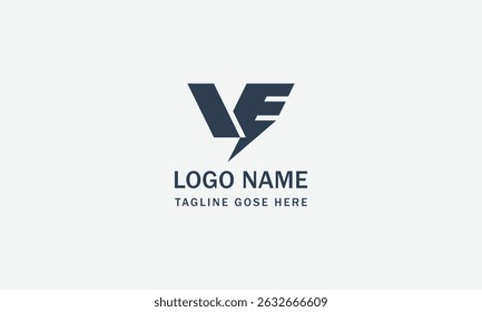 Modelo de logotipo da letra ve do monograma