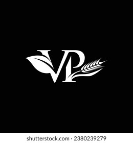 Monogram Letter VP Logo Design. Black and White Logo. Usable for Business Logos. Flat Vector Logo Design Template