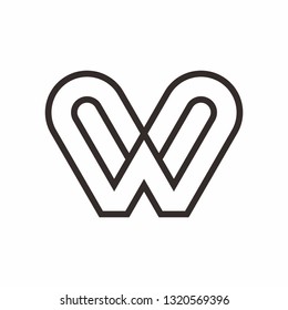 Monogram Letter W Business Company Vector Logo Design