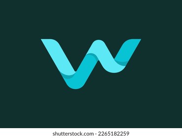 monogram letter W with chart symbol of growth finance