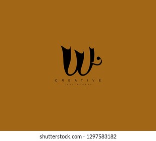 Monogram Letter W Elegant Unique Beauty Logo Design