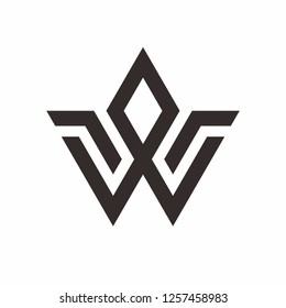 Monogram Letter W Geometric Triangle Business Company Vector Logo Design