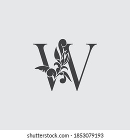 Letra monograma W Icono de logotipo de lujo, Deco vintage W Letra Gold Color Design