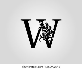 Monogram Letter W Luxury Logo Icon, Vintage Deco W Letter Vector Design.