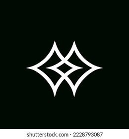 The monogram is the letter W and M. Elegant and unique.