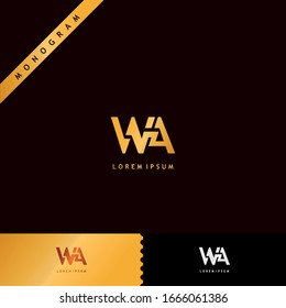 Monogram Letter WA logo design template elements for Company Group