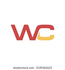 Letra Monogram WC Diseño de Logo. Utilizable para logotipos de negocios. Plantilla de diseño de logotipo de Vector plano. Letra creativa WC Monogram Logo Design Icon Vector de Plantilla