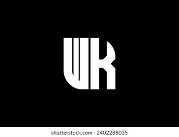 Monogram Letter WK Logo Design Vektorgrafik-Vorlage
