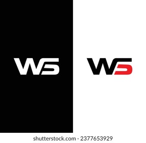 Monogram Letter WS Logo Design. Black and White Logo. Usable for Business Logos. Flat Vector Logo Design Template