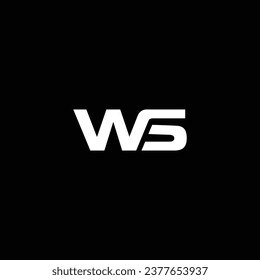 Diseño del logotipo WS de la letra monograma. Logo en blanco y negro. Usable para logotipos de empresas. Plantilla de diseño de logotipos de vectores planos