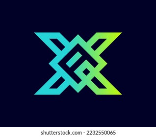 The monogram is the letter A and X. Elegant and outline.