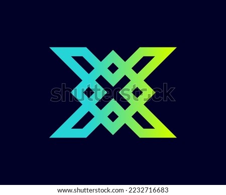The monogram is the letter X and X. Elegant and outline.