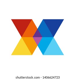 Monogram Letter X Geometric Triangle Business Company Vector Logo Design