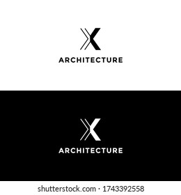 Monogramm Buchstaben x Logo-Architektur mit minimalistischem Stil