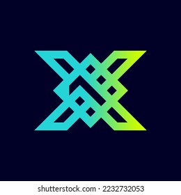 The monogram is the letter X and number 1. Elegant and outline.