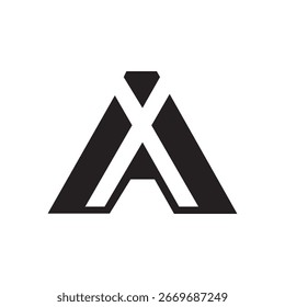 Monogram of the letter A and X Three Dimensions. Abstract, outline and elegant.