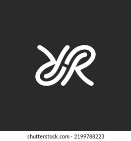 The monogram is the letter Y, H and R. Elegant and outline.