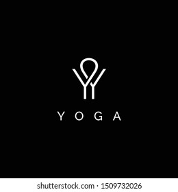 monogram letter Y initials, yoga logo design inspiration