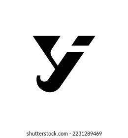 The monogram is the letter Y and J. Elegant and outline.