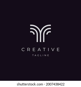 Monogram letter Y logo design inspiration vector template