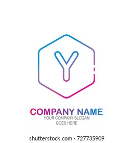 Diseño del logotipo de la letra monográfica Y. Se puede utilizar como logotipo de la empresa de tecnología y electrónica