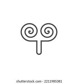 The monogram is the letter Y and spiral. Elegant and outline.