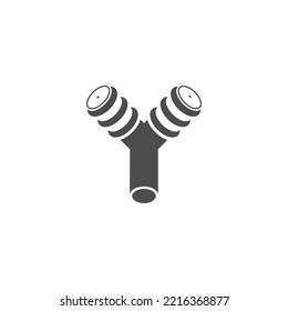 The monogram is the letter Y and syringe. Simple, elegant and outline.