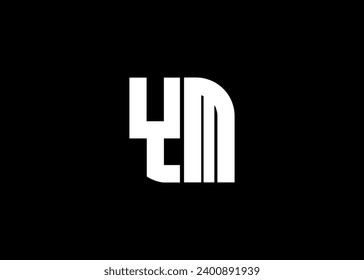 Monogram Letter YM Logo Design vector template