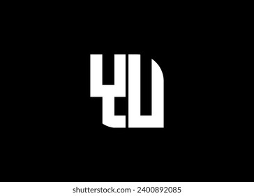 Plantilla de vector de diseño de logotipo YU de carta monográfica