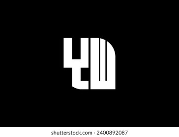 Monogram Letter YW Logo Design vector template