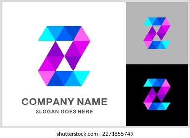 Monogram Letter Z Geometric Triangle Business Company Stock Vector Logo Design Template