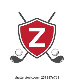 Monogram Letter Z Golf Club Logo Design, League and Golfing Symbol Vector Template