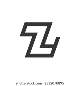 The monogram is the letter Z and number 4. Elegant and outline.