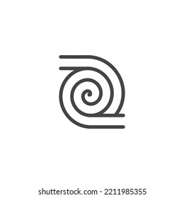 The monogram is the letter Z and spiral. Elegant and outline.