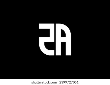 Monogram Letter ZA Logo Design vector template