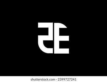 Monogram Letter ZE Logo Design vector template