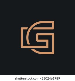monograma de las letras C y G. Clásico y guión.