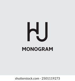 Monogram letters HJ, logo design template. Vector illustration.