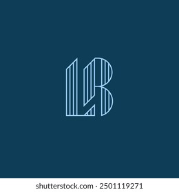 Monogram letters LB, logo design template. Linear graphic style. Vector illustration.