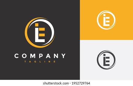 the 	
monogram letters IE logo	