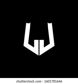 monogram letters logo isolated on black background