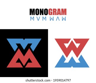 Monogram of the letters MVM DAN WAW