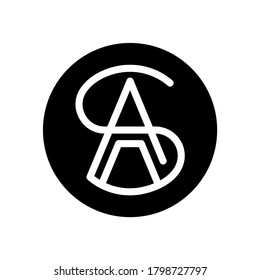 Monogramm aus den Buchstaben S und A. Emblem, Logo für die Firma. Unternehmenssymbole