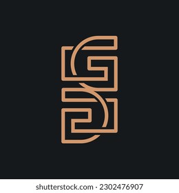 monogramm die Buchstaben S und G. Ornament Classic und Skript.