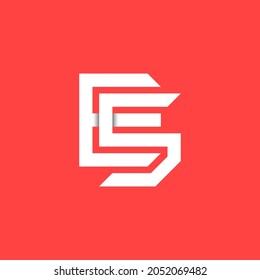 Monogram letters SE or ES Initials logo, overlapping white lines, two letter S and E mark minimal design.