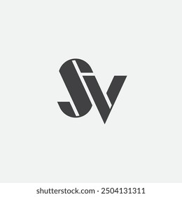 Monogram letters SV, logo design template. Vector illustration.