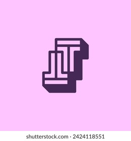 Cartas monográficas TT, plantilla de diseño de logotipo. Ilustración vectorial.