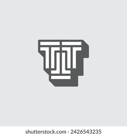 Monogram letters TTT, logo design template. Vector illustration.